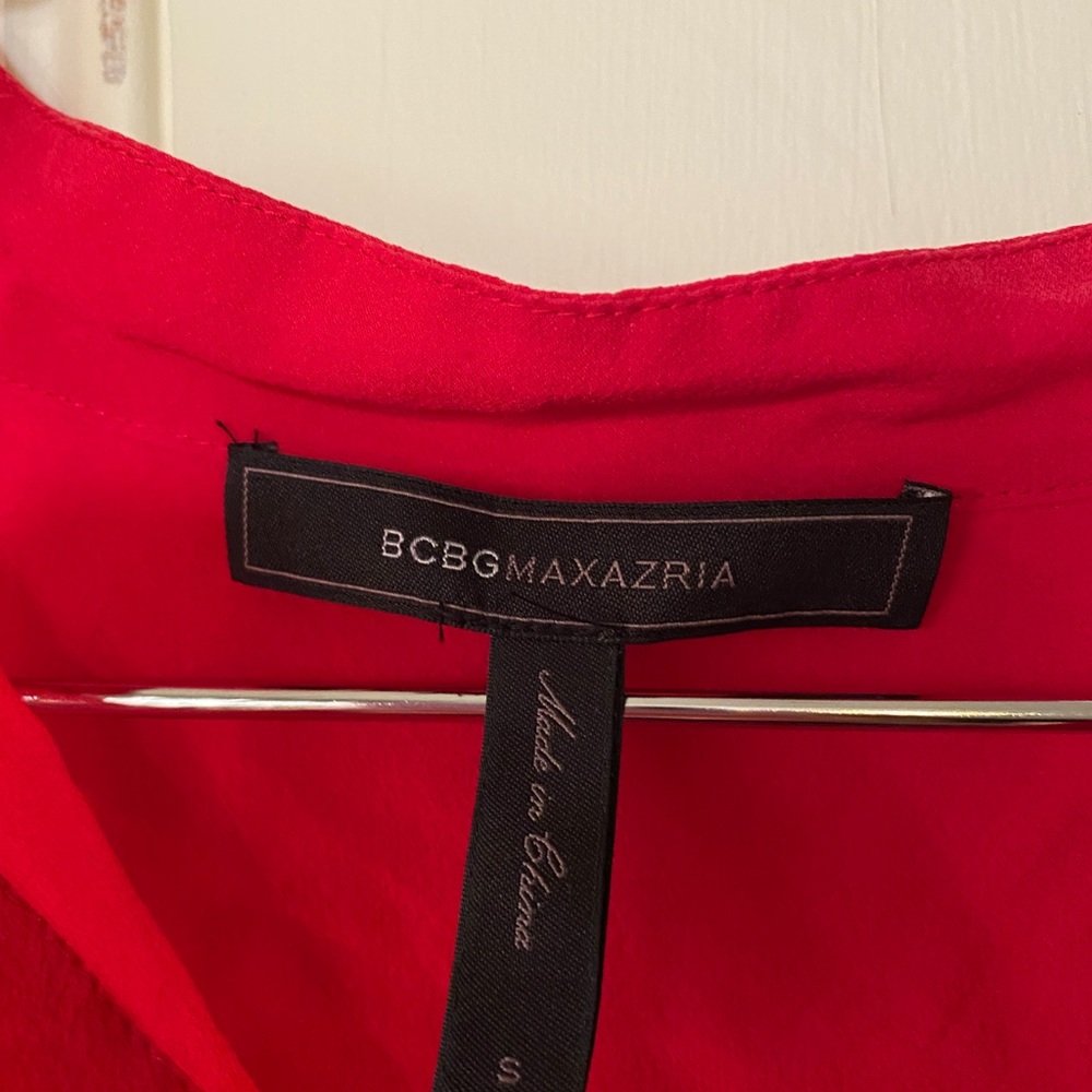 Red Silk Button-Down - image 2